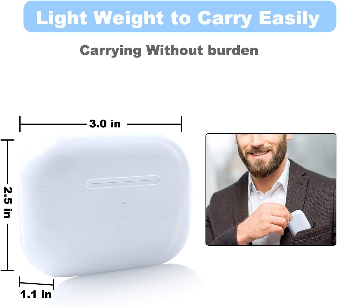 Wireless Charging Case Replacement Compatible with AirPod Pro 2nd & 1st Generation, Air Pod Pro 2 1 Charger Case with Bluetooth Pairing Sync Button,White