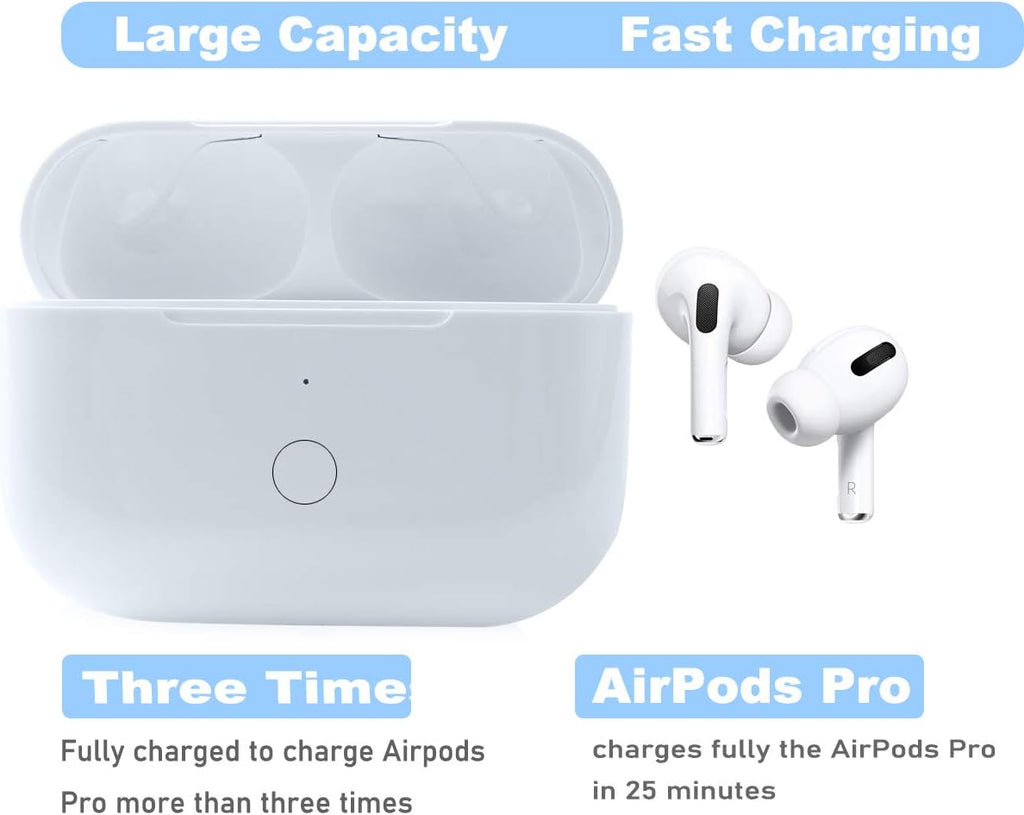 Wireless Charging Case Replacement Compatible with AirPod Pro 2nd & 1st Generation, Air Pod Pro 2 1 Charger Case with Bluetooth Pairing Sync Button,White