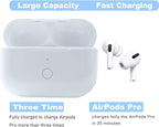 Wireless Charging Case Replacement Compatible with AirPod Pro 2nd & 1st Generation, Air Pod Pro 2 1 Charger Case with Bluetooth Pairing Sync Button,White